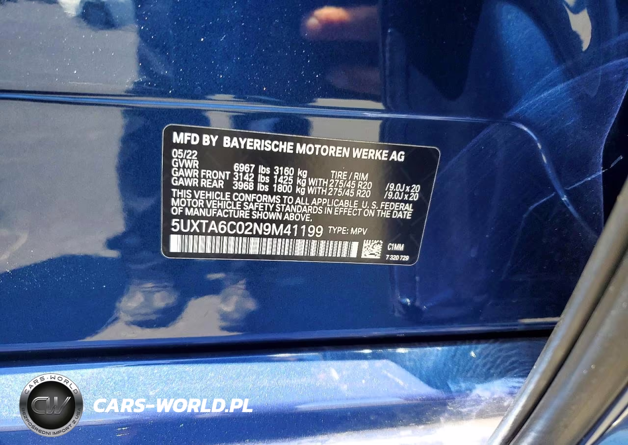 2022 BMW X5 xDrive45E VIN:5UXTA6C02N9M41199 - 13
