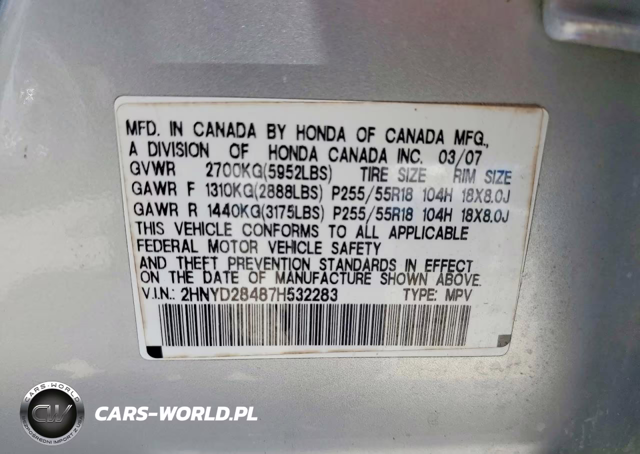 2007 Acura Mdx Technology VIN:2HNYD28487H532283 - 13