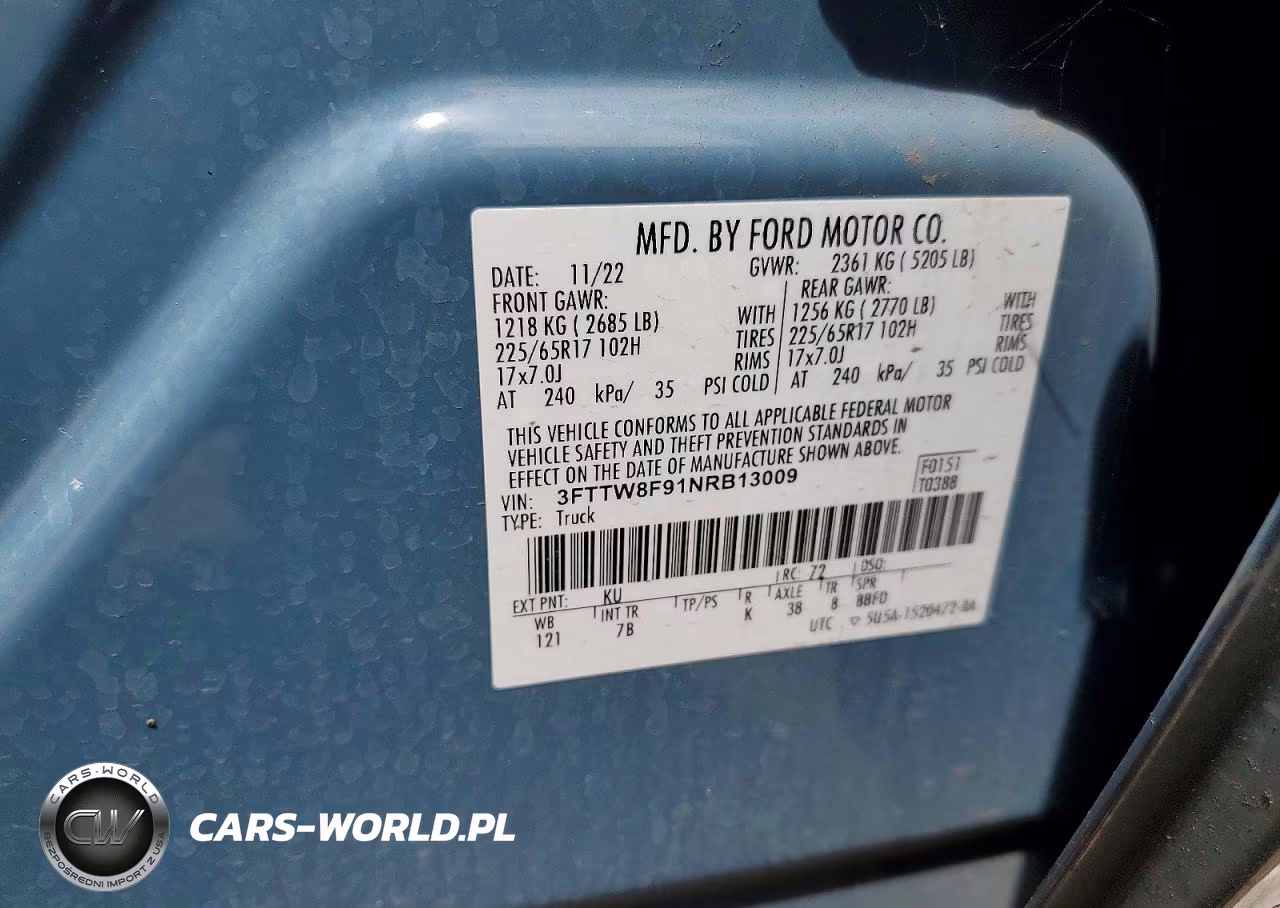 2022 Ford Maverick Xl VIN:3FTTW8F91NRB13009 - 12