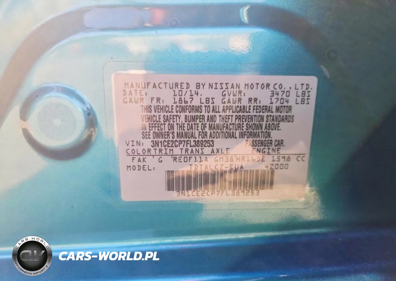 2015 Nissan Versa Note S Plus VIN:3N1CE2CP7FL389253 - 12