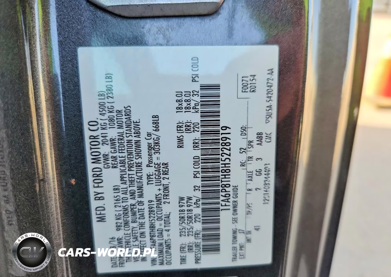 2017 Ford Mustang VIN:1FA6P8TH8H5228919 - 12