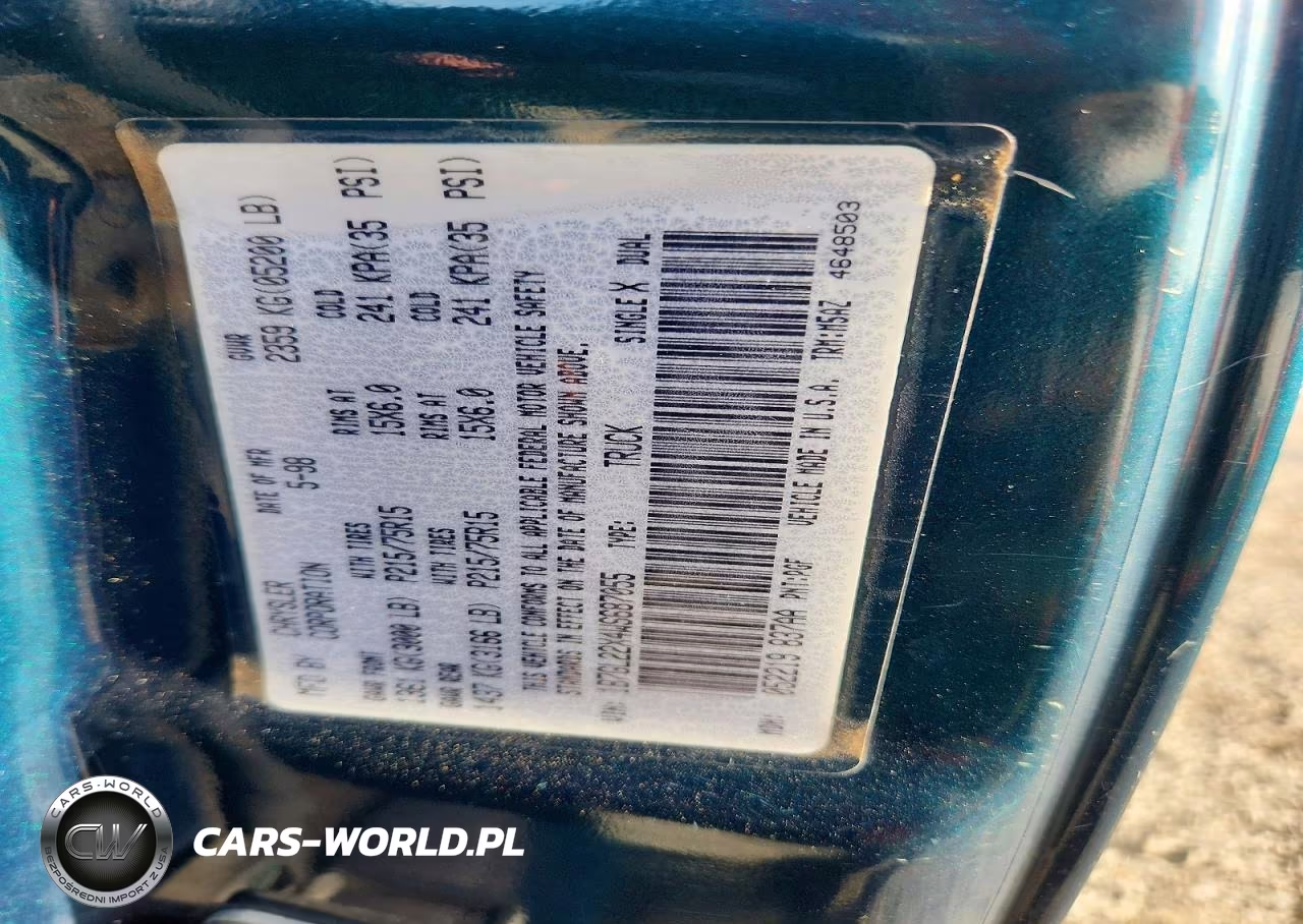 1998 Dodge Dakota VIN:1B7GL22X4WS687055 - 12