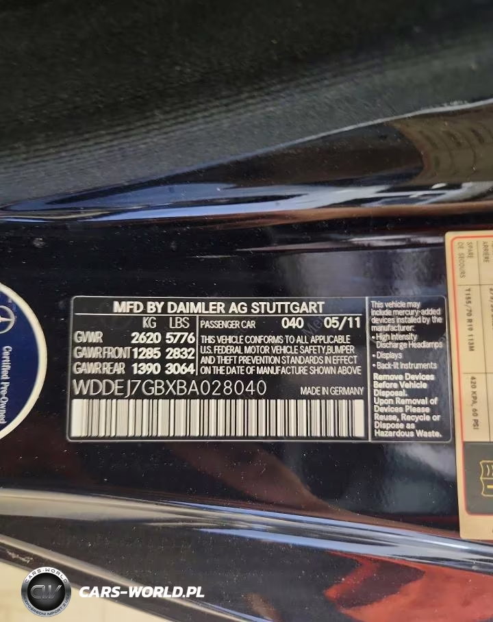 2011 Mercedes-Benz Cl 600 VIN:WDDEJ7GBXBA028040 - 12