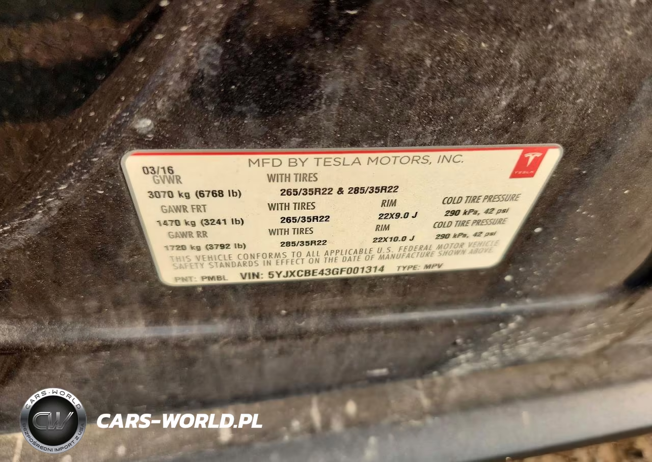 2016 Tesla Model X VIN:5YJXCBE43GF001314 - 13