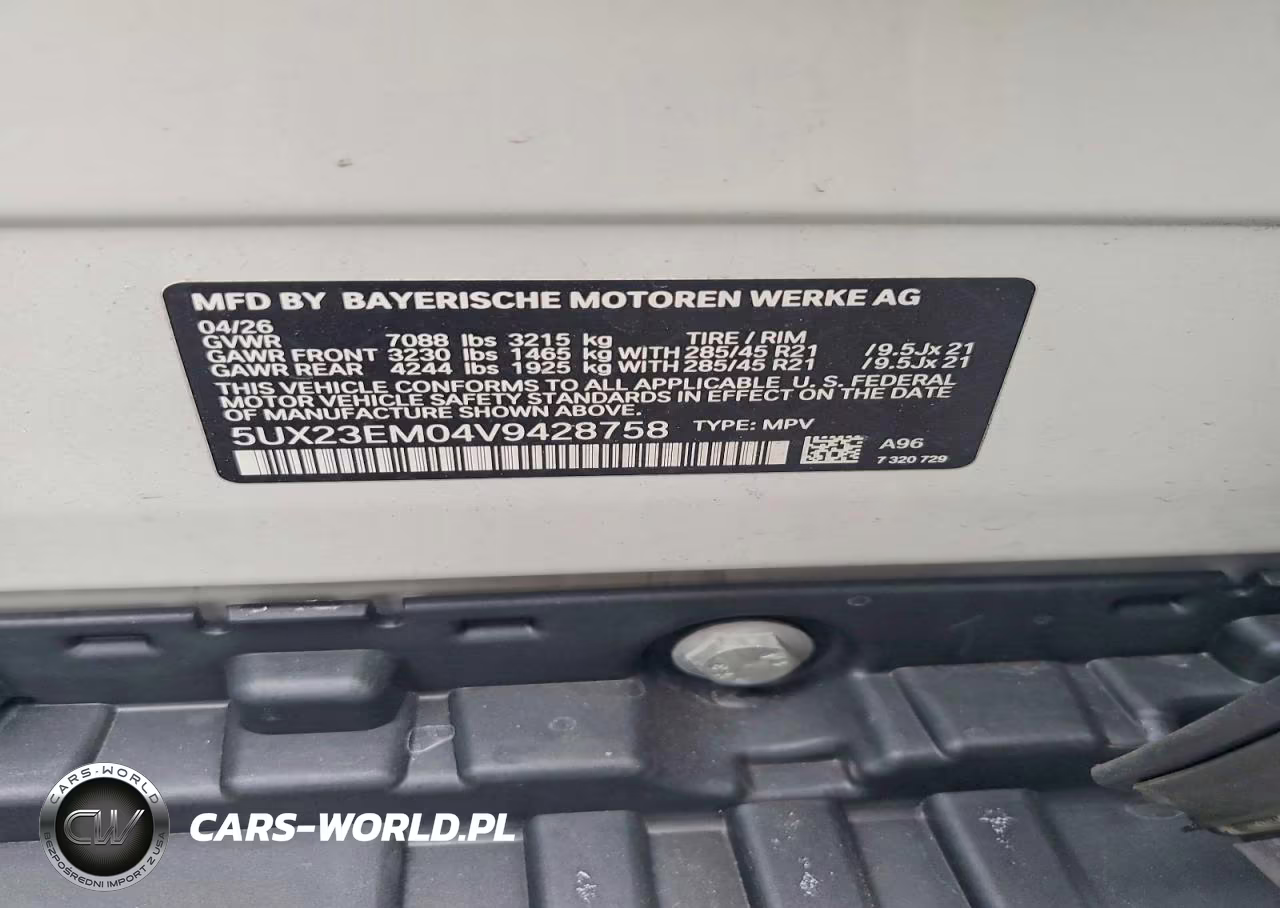2027 BMW X7 xDrive40I VIN:5UX23EM04V9428758 - 13