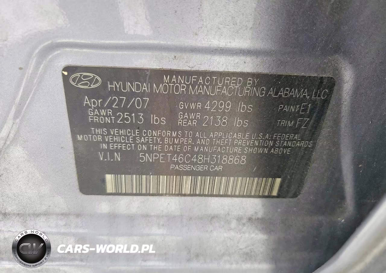 2008 Hyundai Sonata Gls VIN:5NPET46C48H318868 - 12