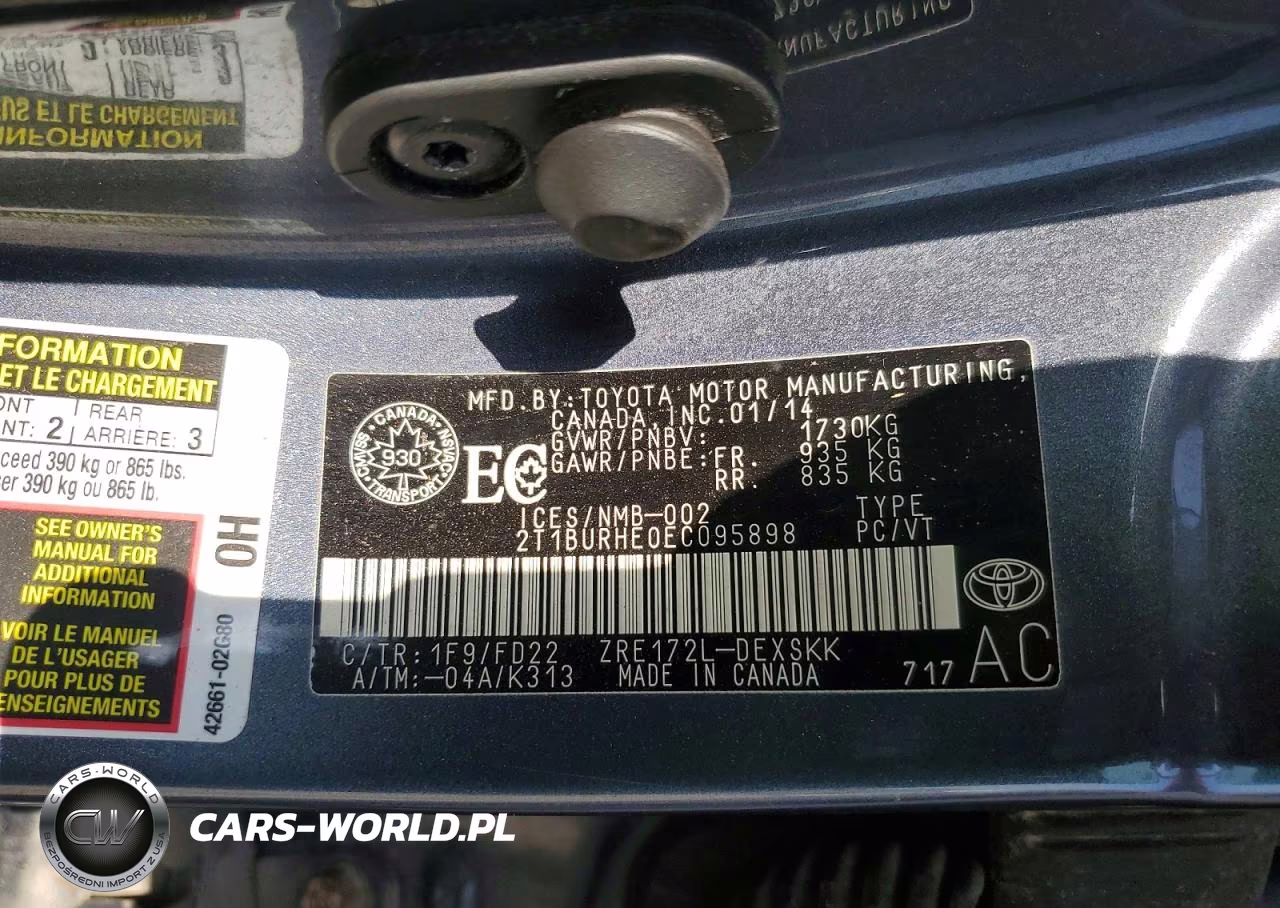 2014 Toyota Corolla L VIN:2T1BURHE0EC095898 - 12