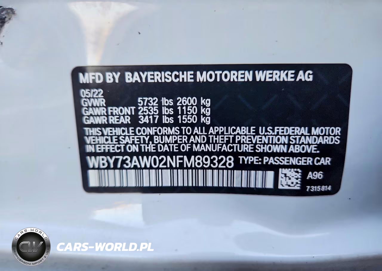 2022 BMW I4 Edrive 40 VIN:WBY73AW02NFM89328 - 13