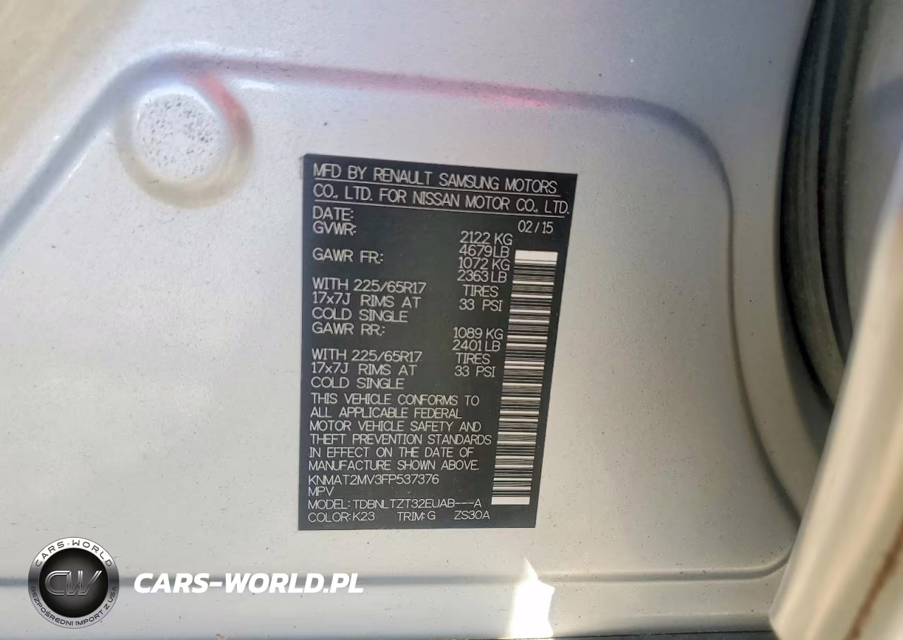 2015 Nissan Rogue Sv VIN:KNMAT2MV3FP537376 - 12