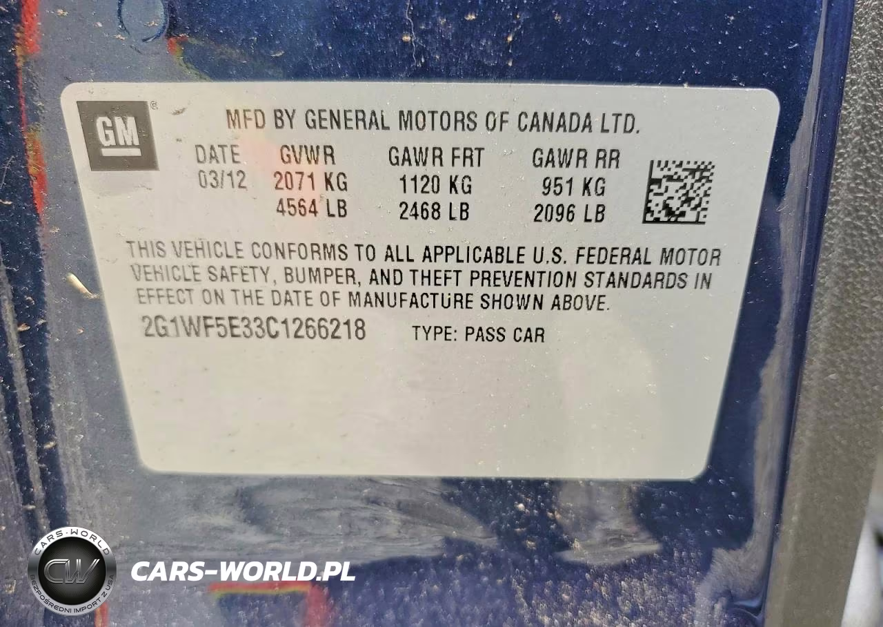 2012 Chevrolet Impala Ls VIN:2G1WF5E33C1266218 - 12