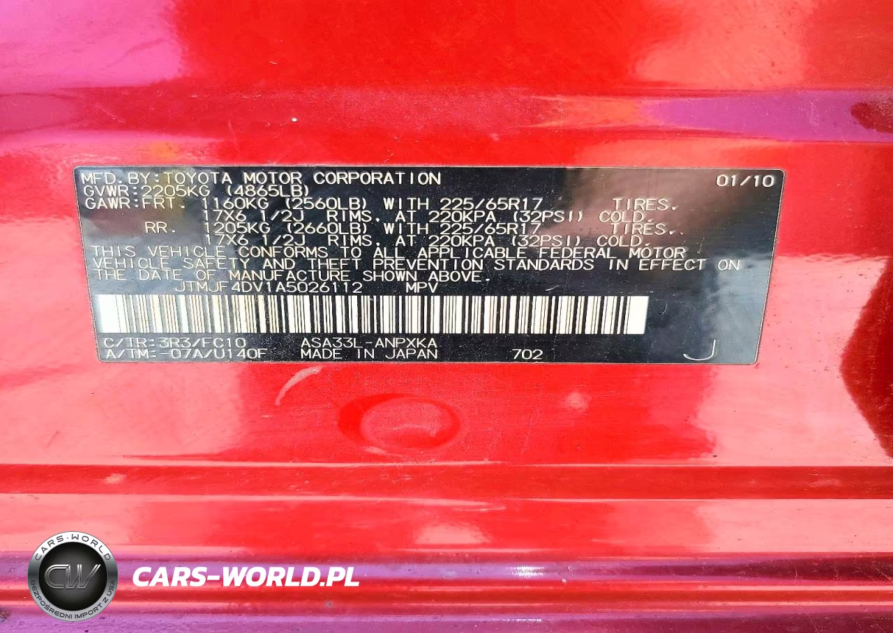 2010 Toyota Rav4 Base VIN:JTMJF4DV1A5026112 - 12