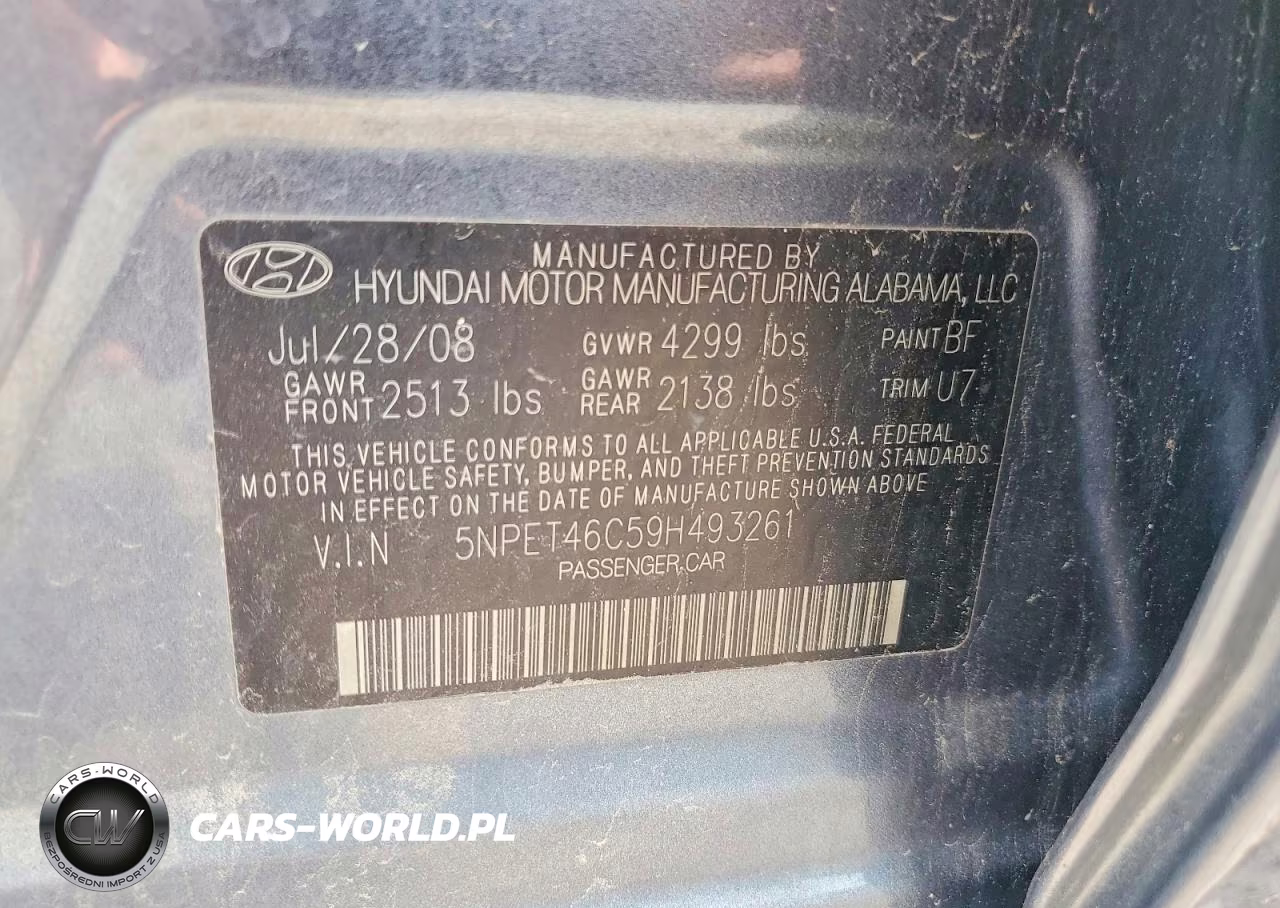2009 Hyundai Sonata Gls VIN:5NPET46C59H493261 - 12