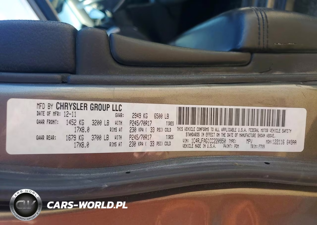 2012 Jeep Grand Cherokee Laredo VIN:1C4RJFAG1CC220950 - 12