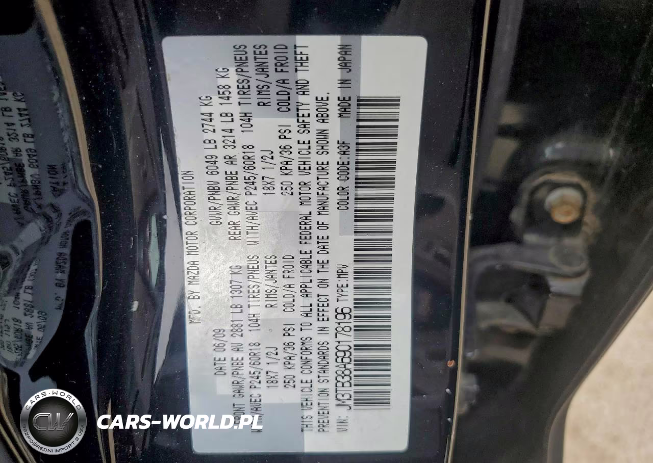 2009 Mazda Cx-9 VIN:JM3TB38A690178196 - 13