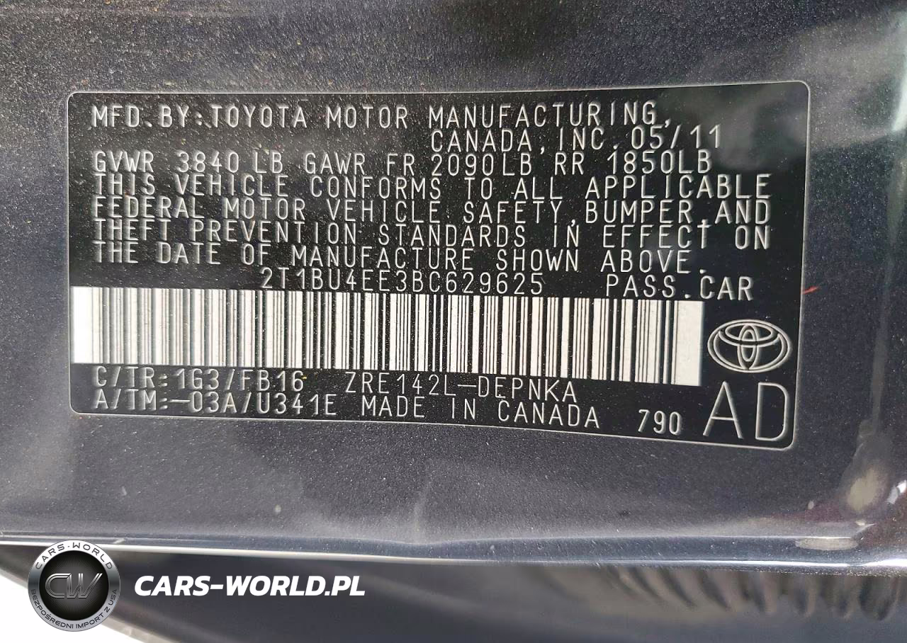 2011 Toyota Corolla Le VIN:2T1BU4EE3BC629625 - 12