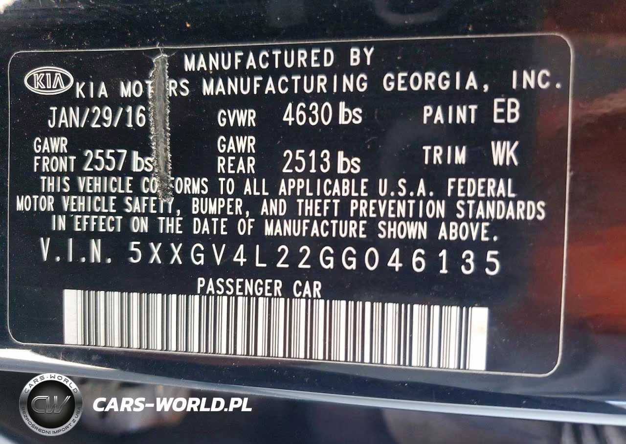 2016 Kia Optima Sxl VIN:5XXGV4L22GG046135 - 12