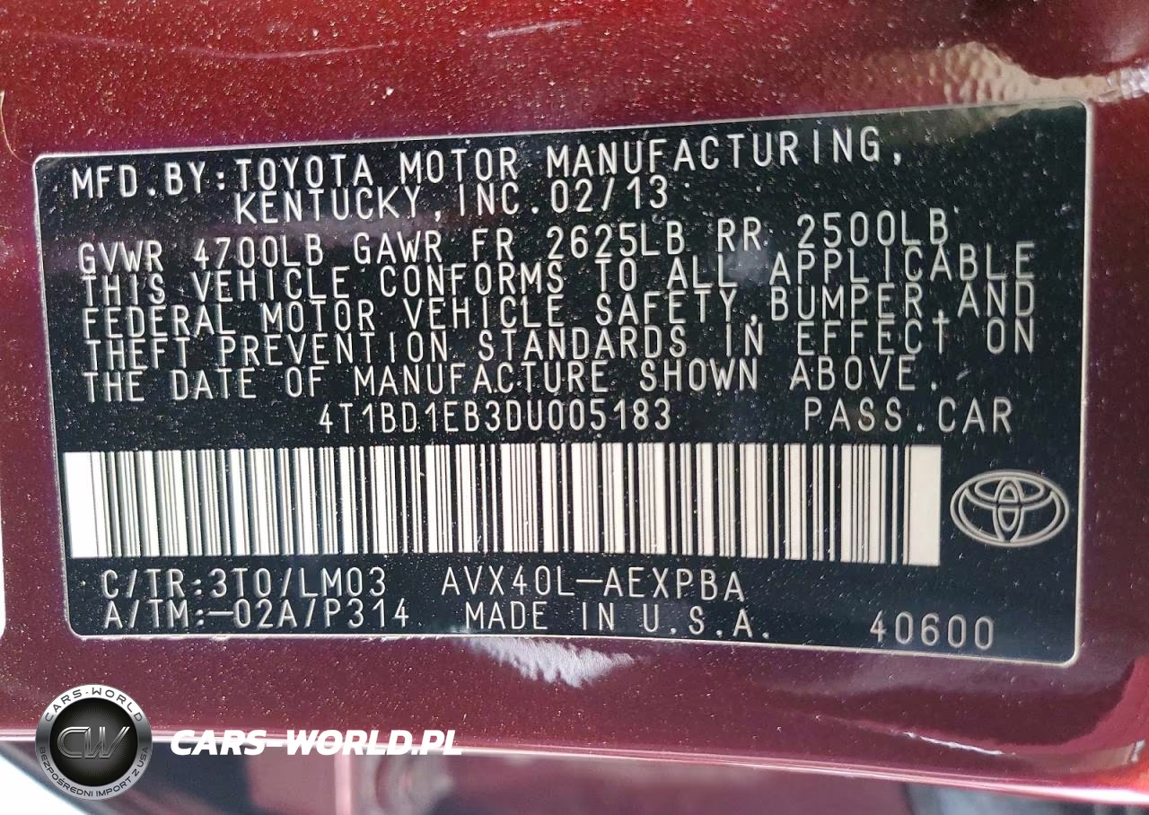 2013 Toyota Avalon Hybrid Limited VIN:4T1BD1EB3DU005183 - 12