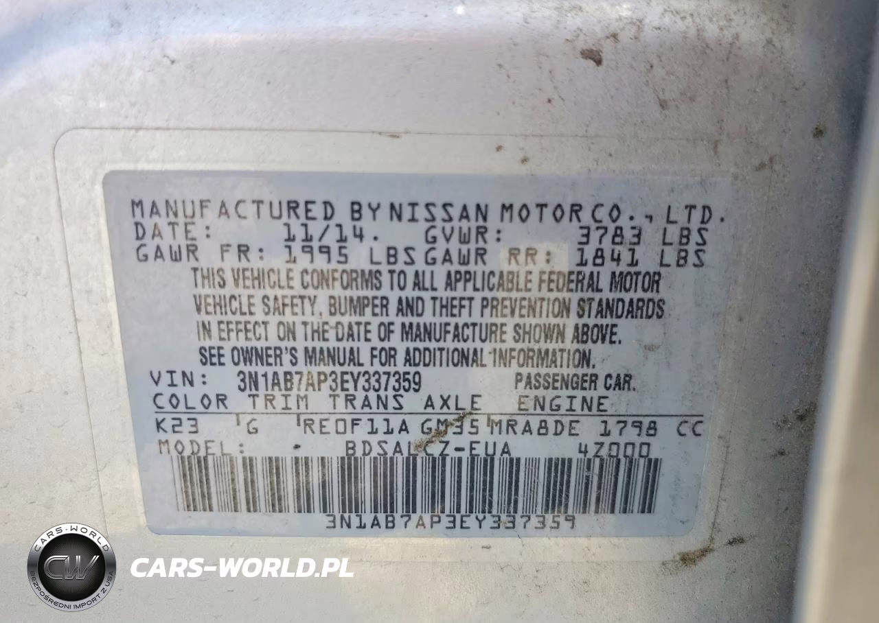 2014 Nissan Sentra S VIN:3N1AB7AP3EY337359 - 13