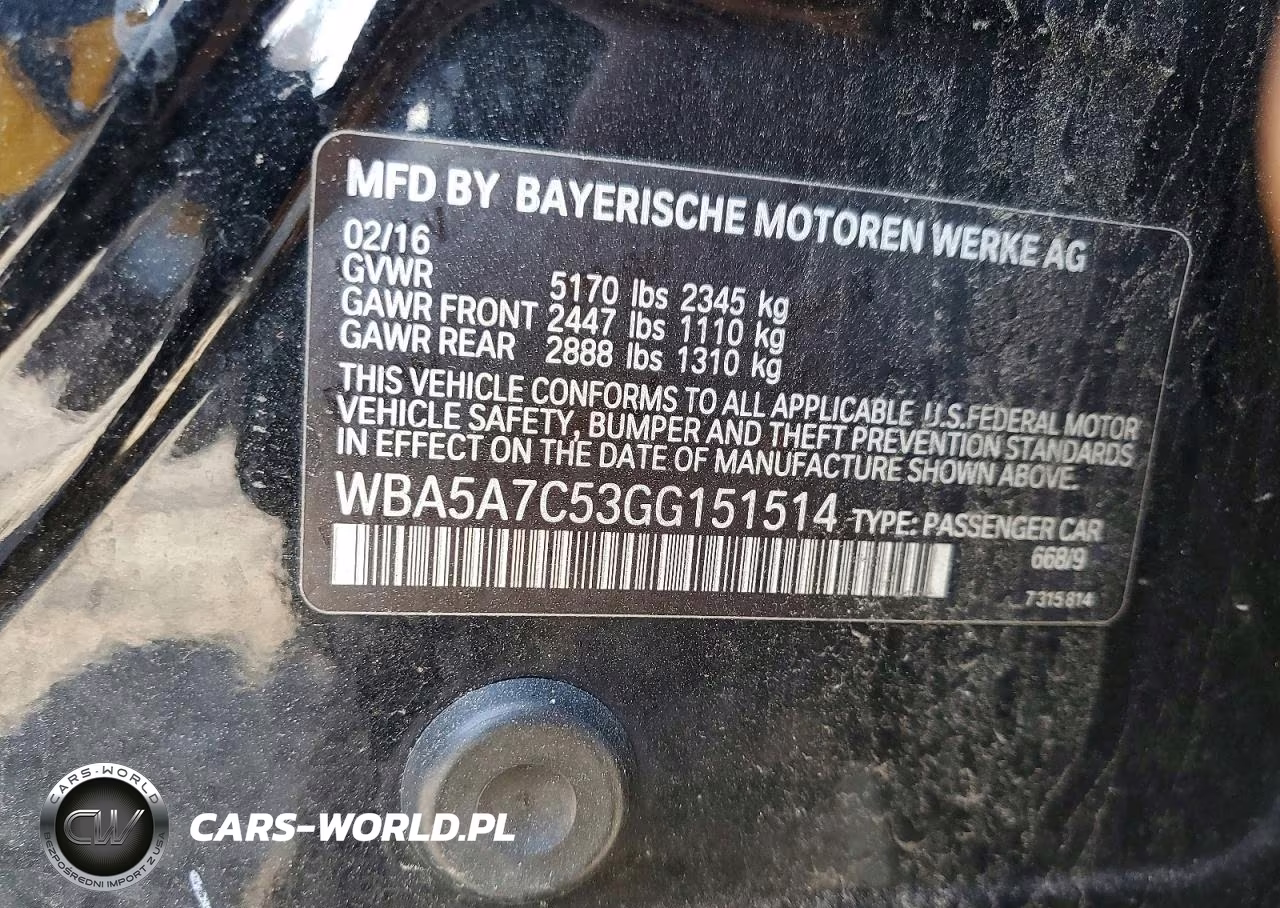 2016 BMW 528 Xi VIN:WBA5A7C53GG151514 - 12