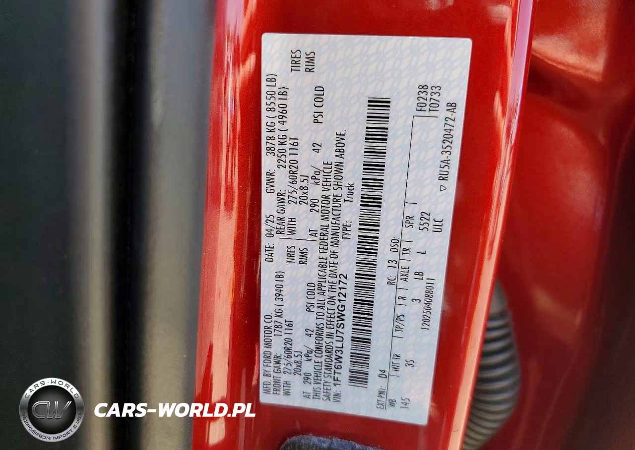 2025 Ford F150 Lightning Xlt VIN:1FT6W3LU7SWG12172 - 12