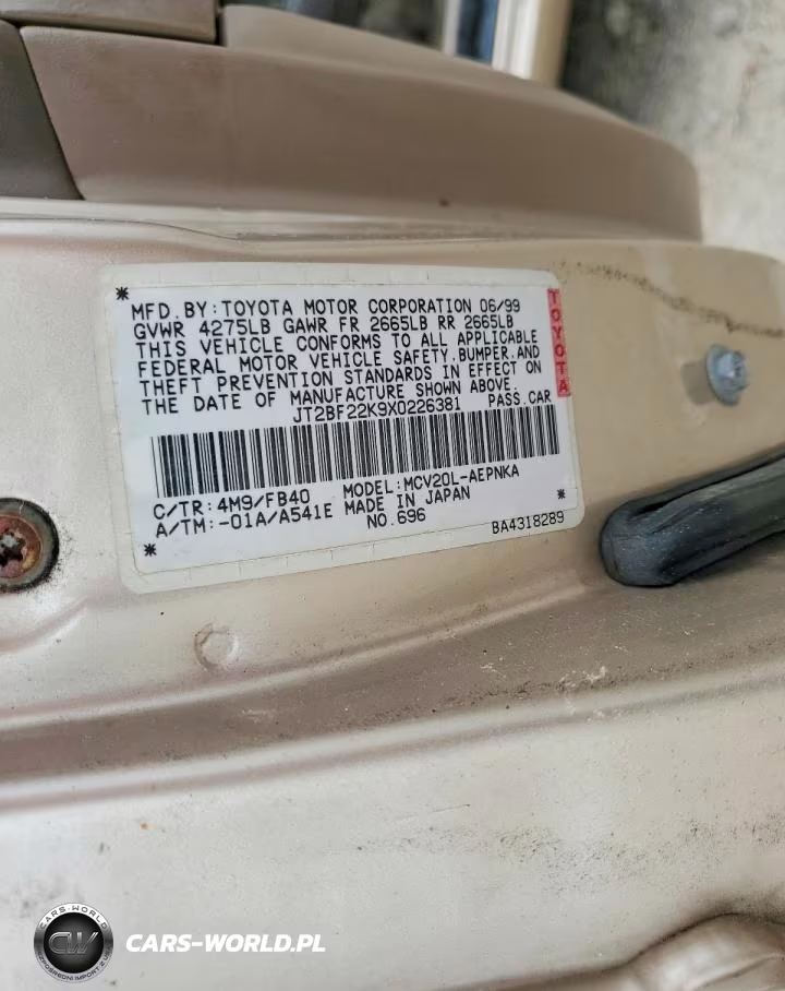 1999 Toyota Camry Le V6 VIN:JT2BF22K9X0226381 - 12