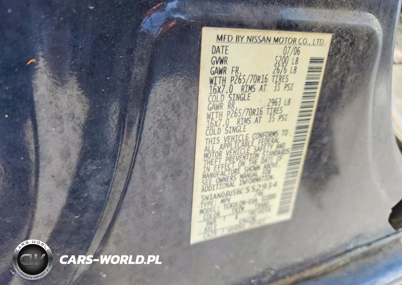 2006 Nissan Xterra X VIN:5N1AN08U56C552934 - 12
