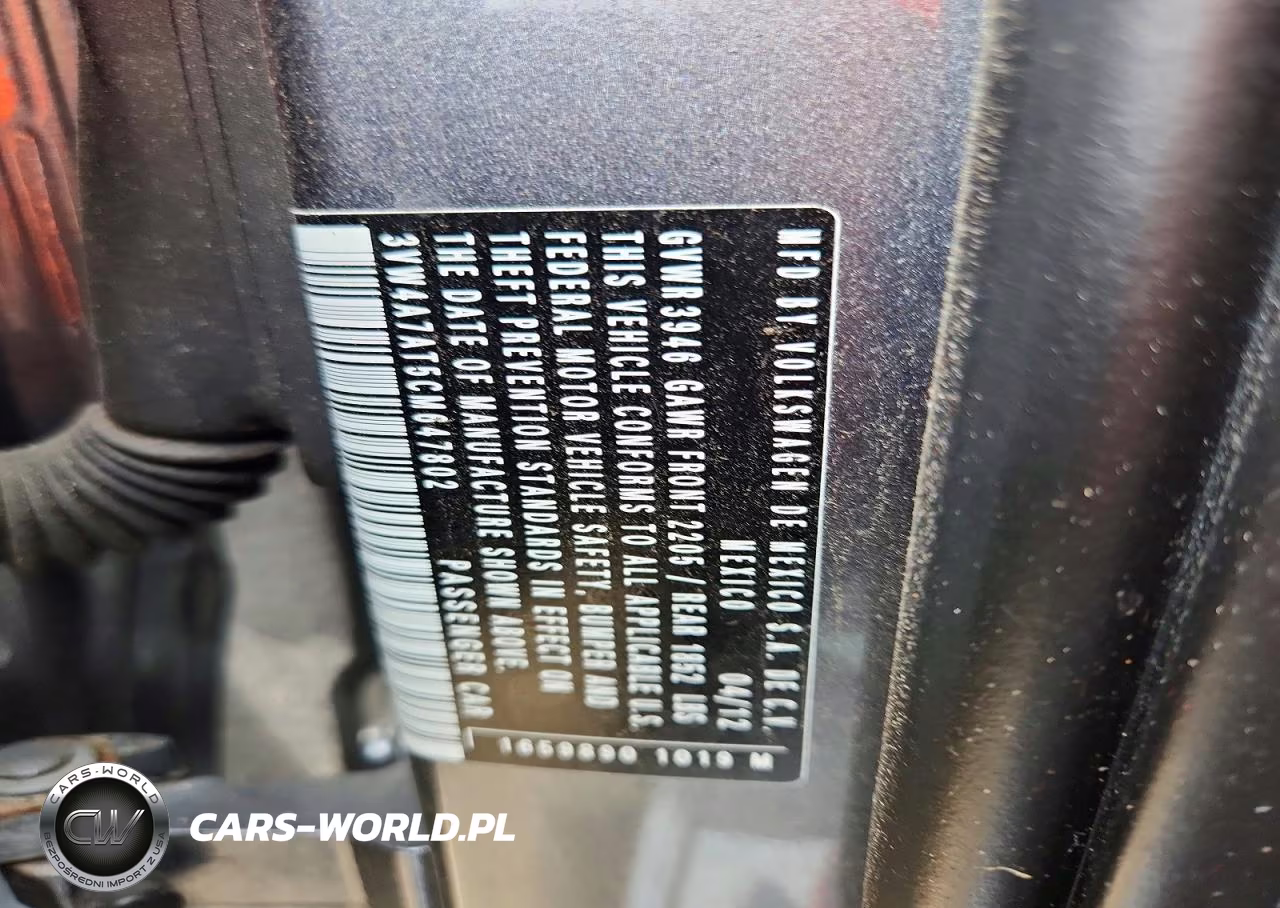 2012 Volkswagen Beetle Turbo VIN:3VW4A7AT5CM647802 - 12