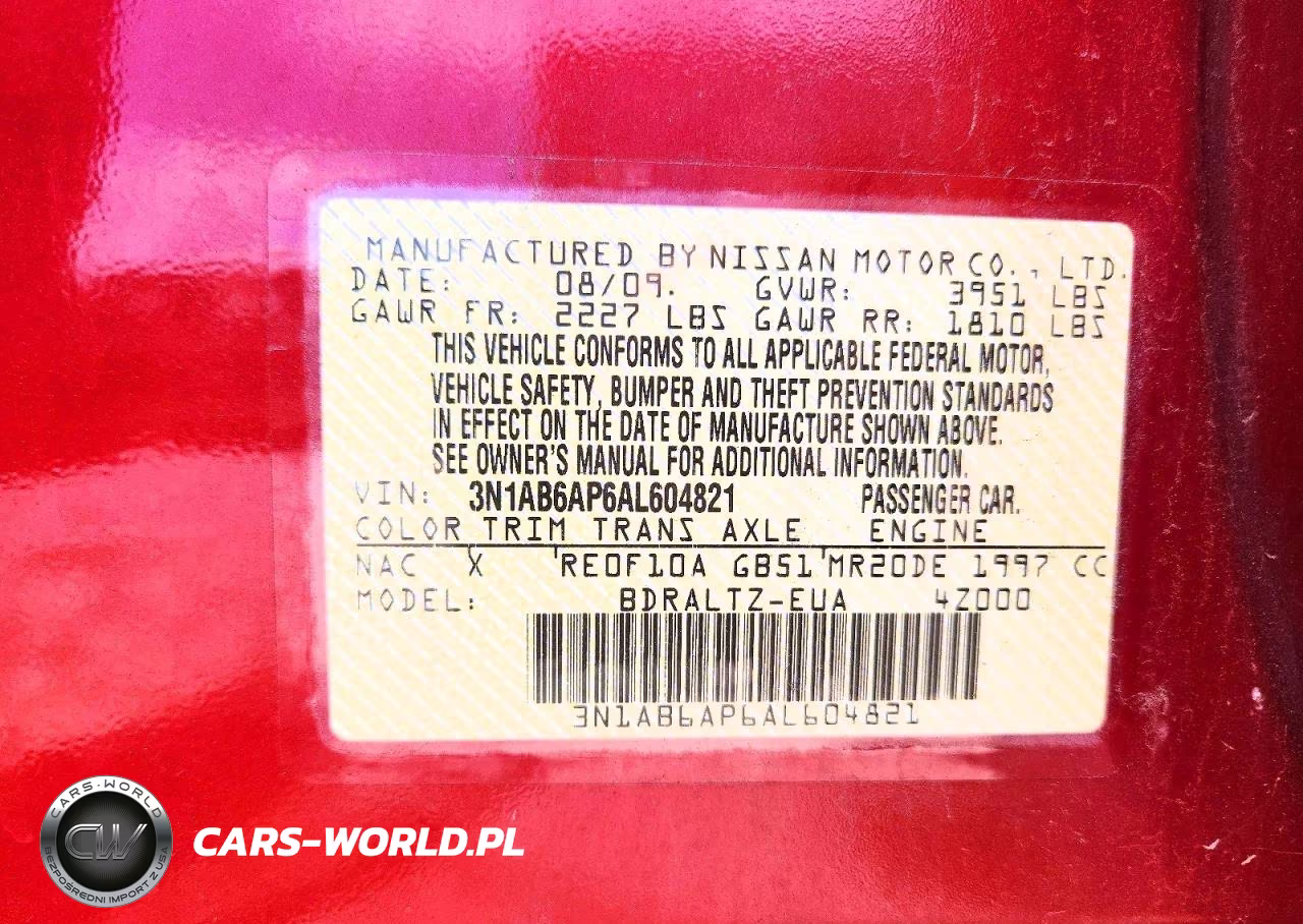 2010 Nissan Sentra 2.0 VIN:3N1AB6AP6AL604821 - 12