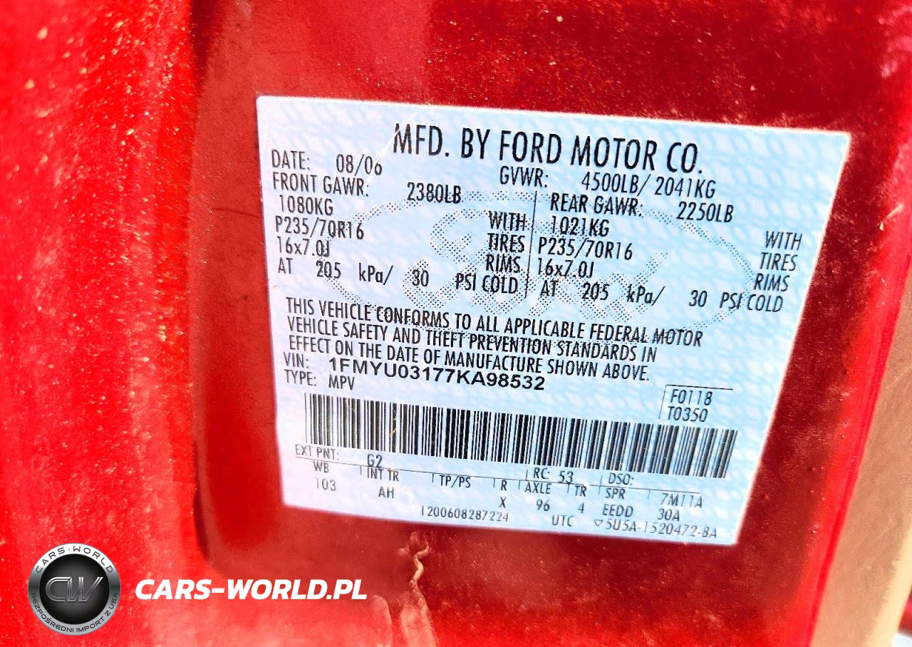 2007 Ford Escape Xlt VIN:1FMYU03177KA98532 - 13