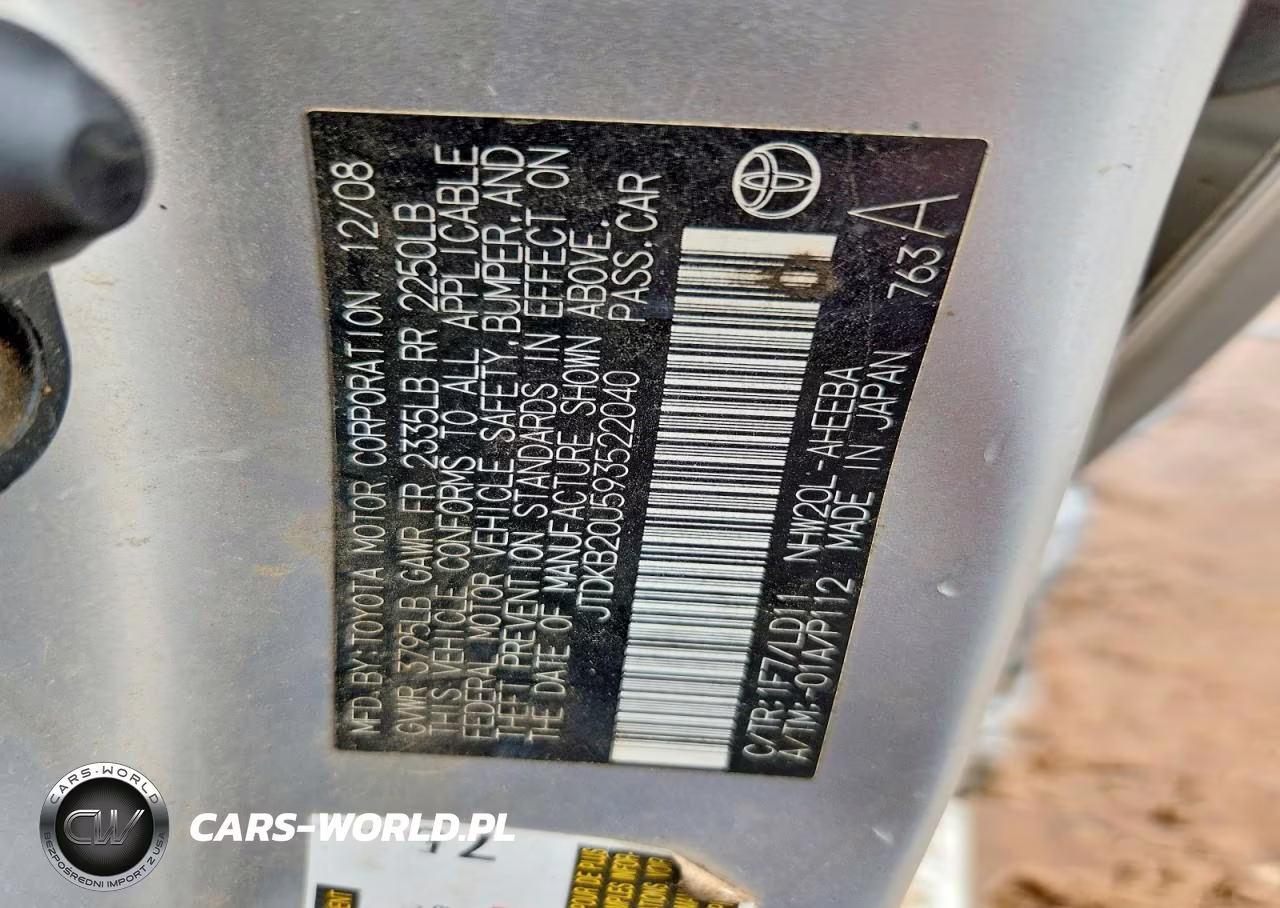 2009 Toyota Prius Base VIN:JTDKB20U593522040 - 12