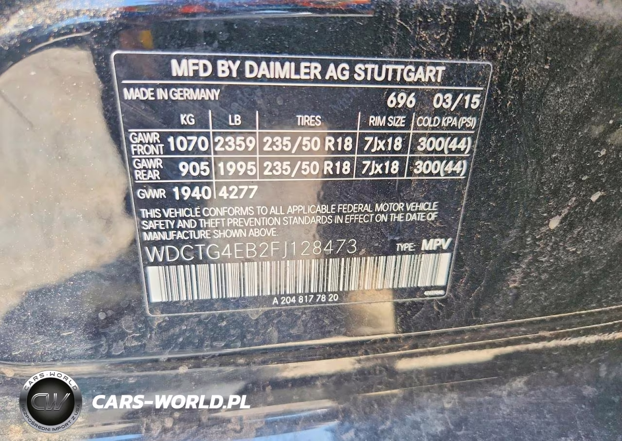 2015 Mercedes-Benz Gla 250 VIN:WDCTG4EB2FJ128473 - 13