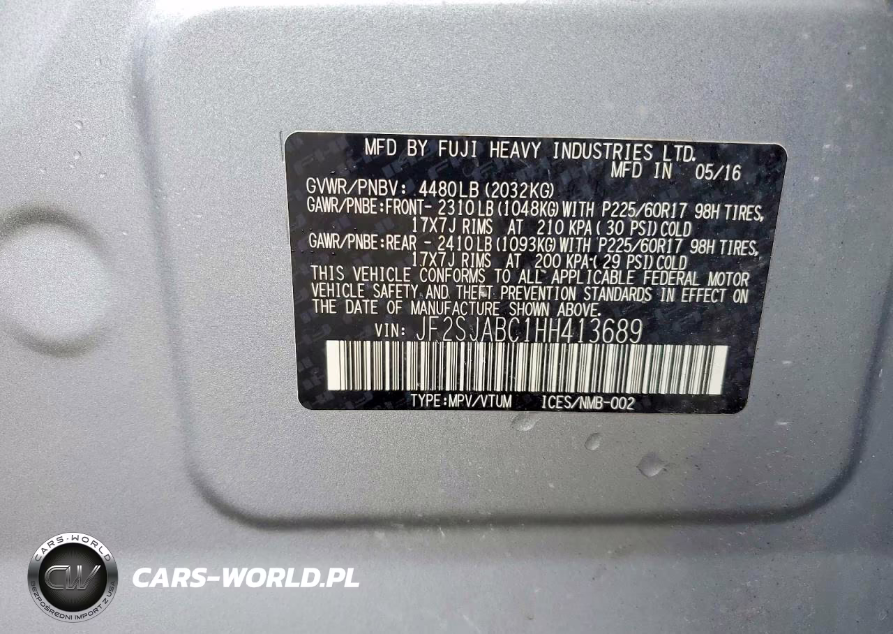 2017 Subaru Forester 2.5I VIN:JF2SJABC1HH413689 - 14
