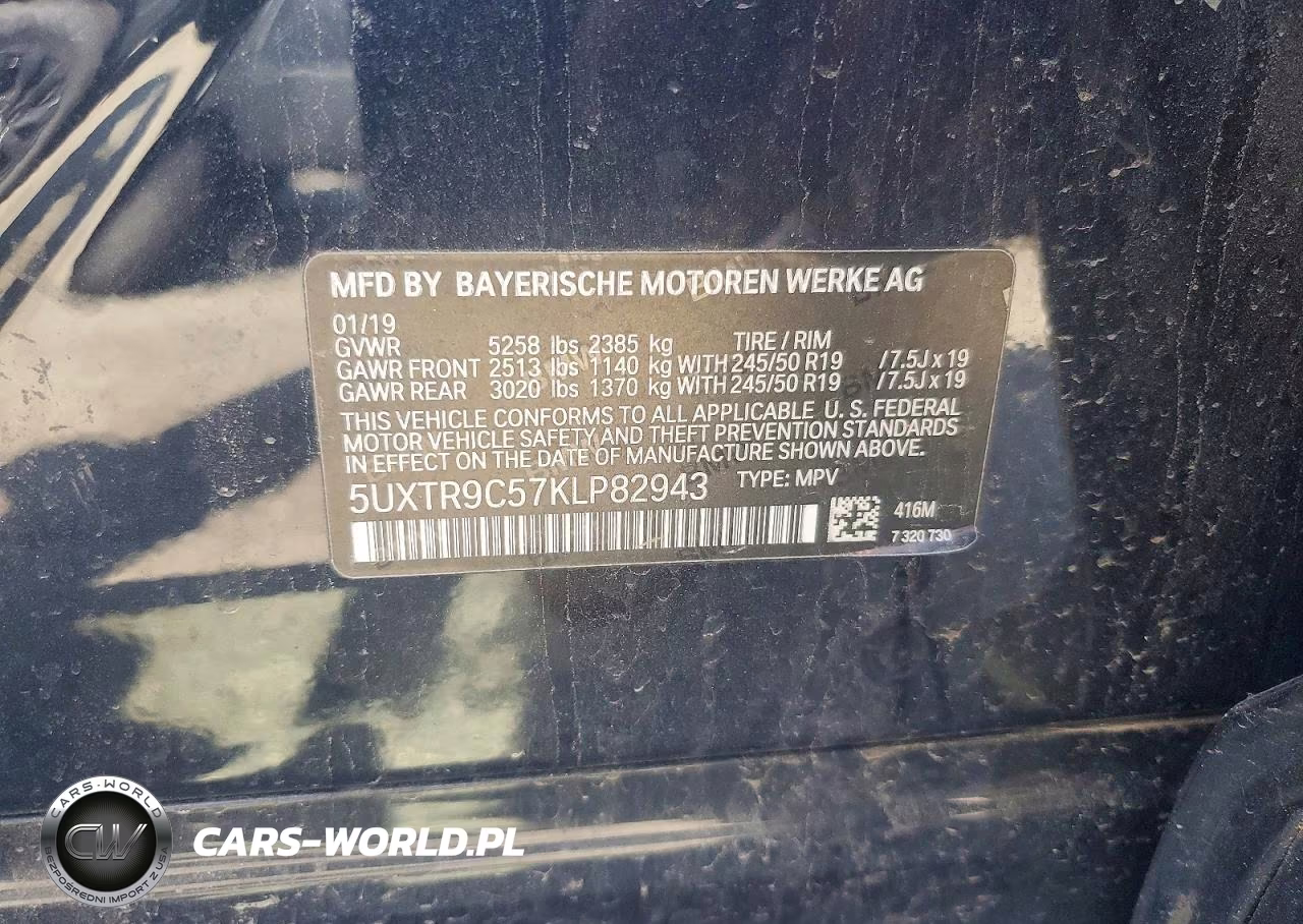 2019 BMW X3 xDrive30I VIN:5UXTR9C57KLP82943 - 13