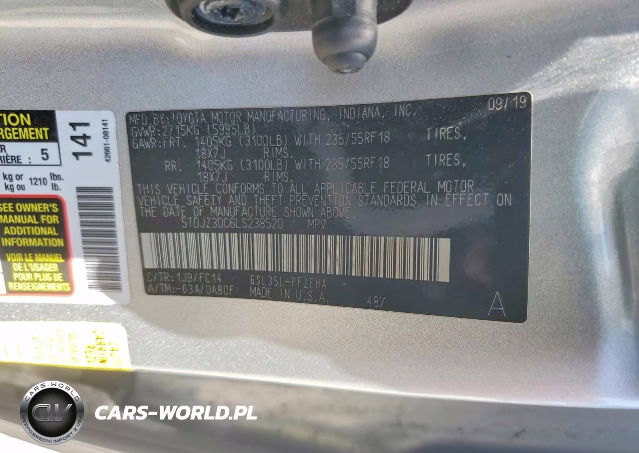 2020 Toyota Sienna Le VIN:5TDJZ3DC6LS238520 - 14
