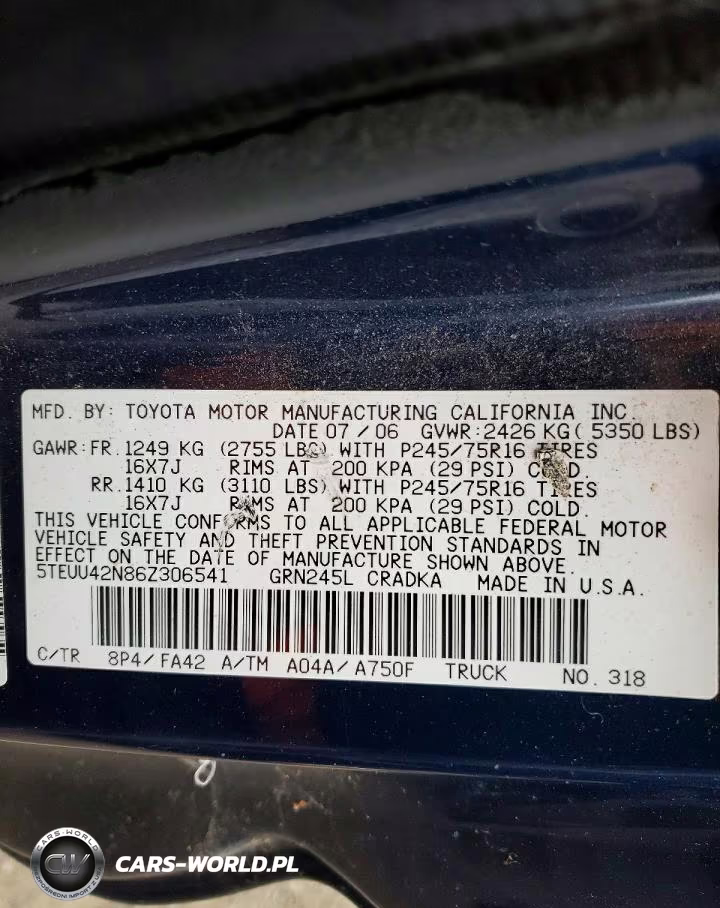 2006 Toyota Tacoma V6 VIN:5TEUU42N86Z306541 - 12