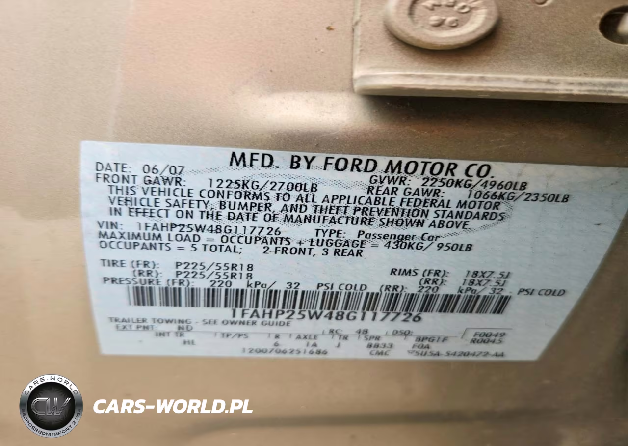 2008 Ford Taurus VIN:1FAHP25W48G117726 - 12