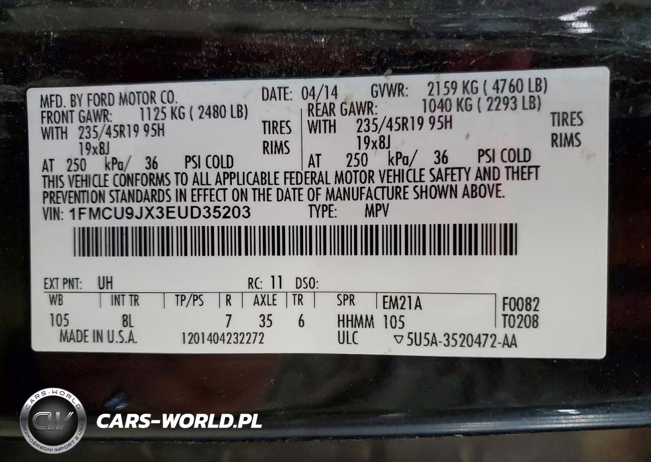 2014 Ford Escape Titanium VIN:1FMCU9JX3EUD35203 - 13