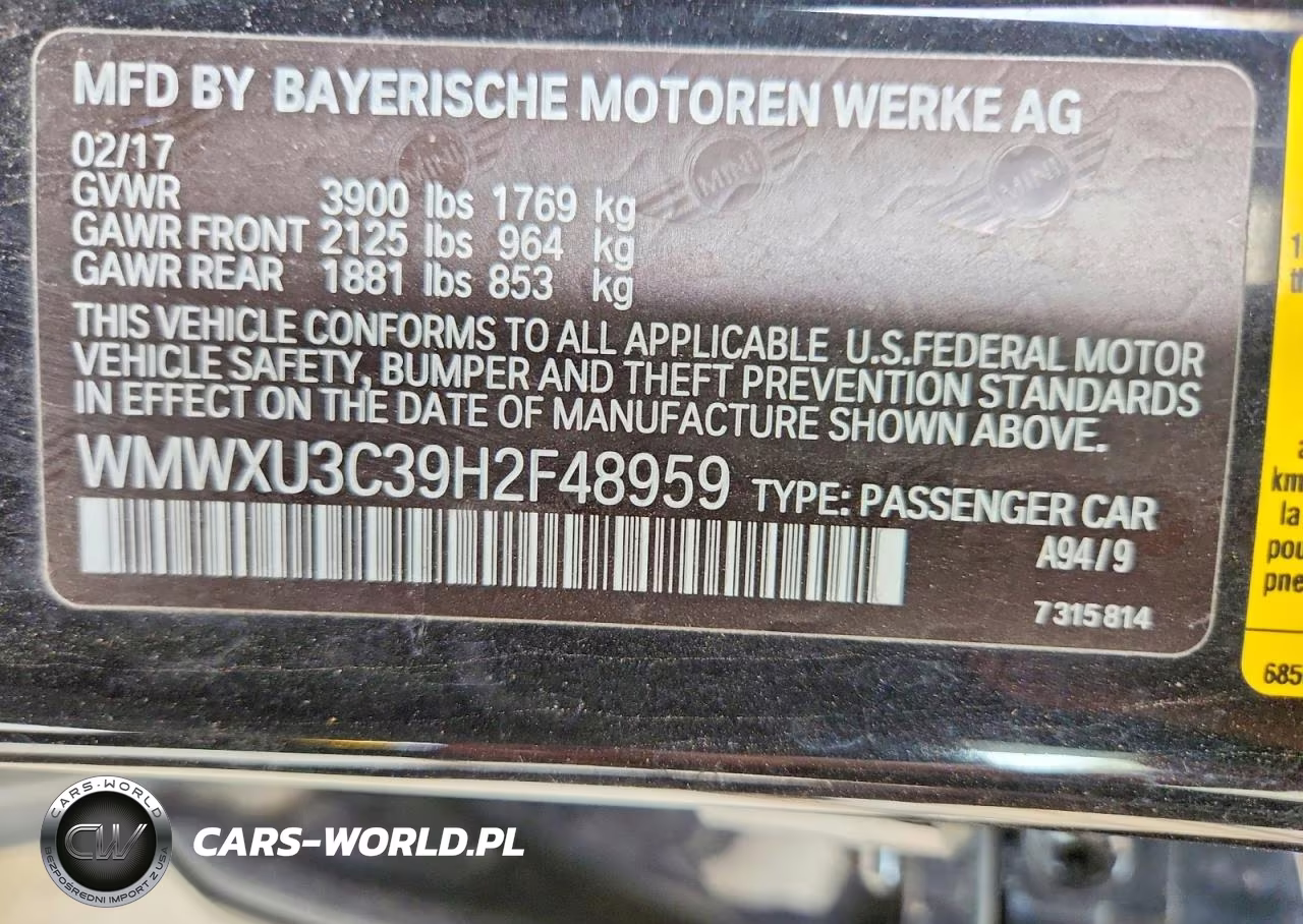 2017 Mini Cooper S VIN:WMWXU3C39H2F48959 - 12