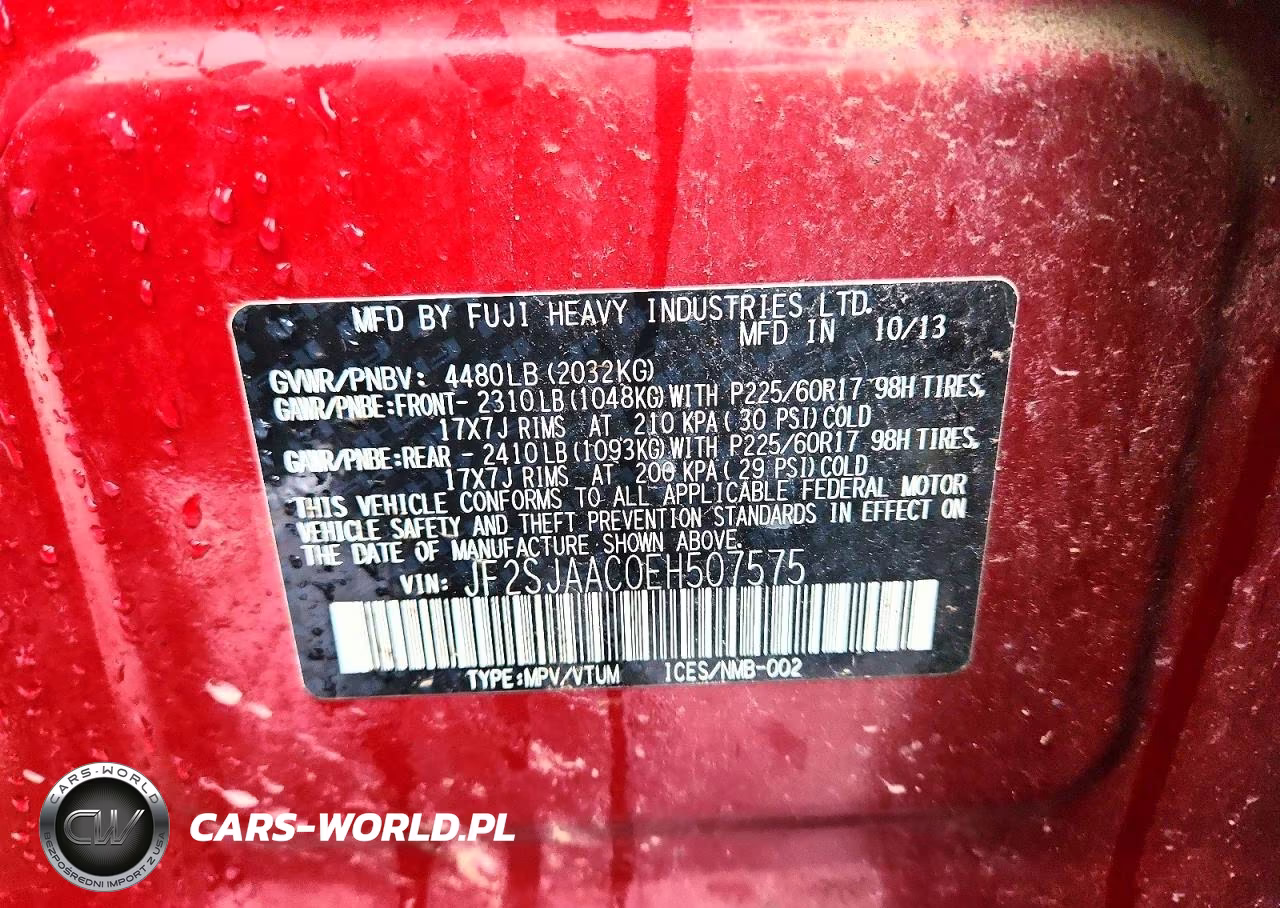 2014 Subaru Forester 2.5I VIN:JF2SJAAC0EH507575 - 13