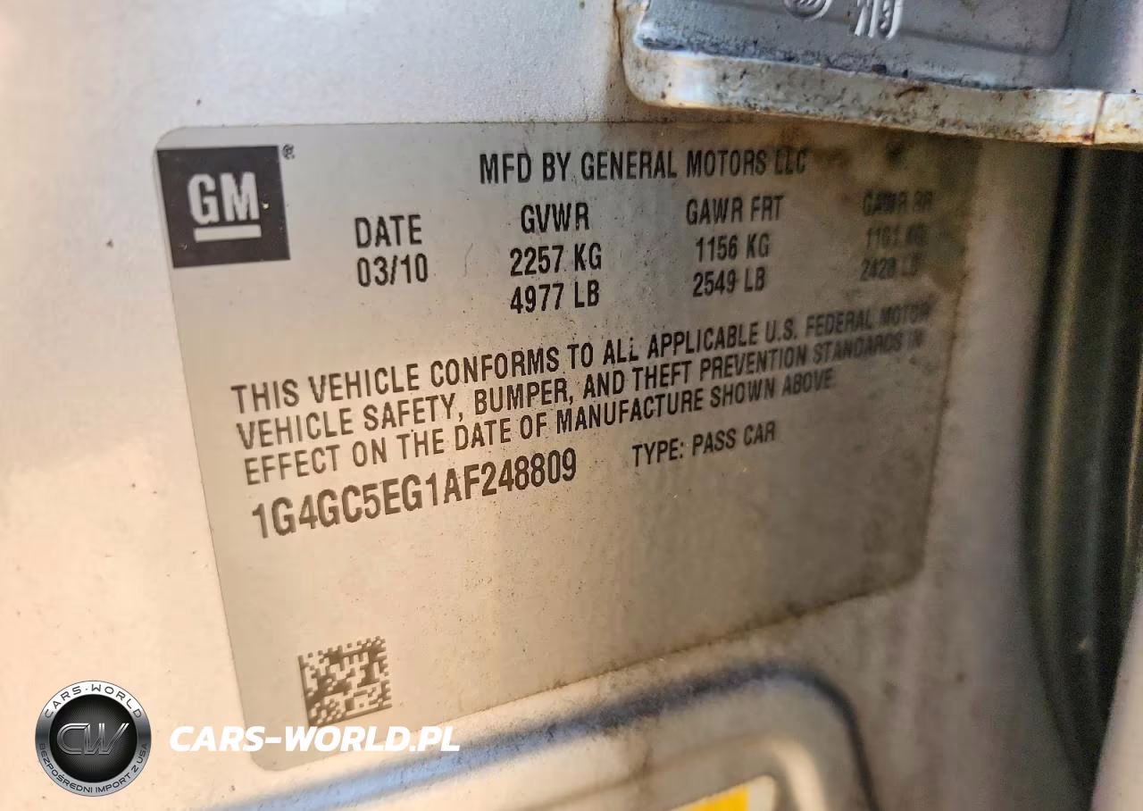 2010 Buick Lacrosse Cxl VIN:1G4GC5EG1AF248809 - 12