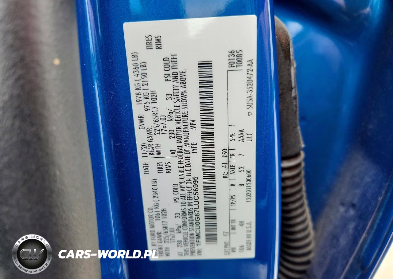 2020 Ford Escape Se VIN:1FMCU0G67LUC56995 - 13