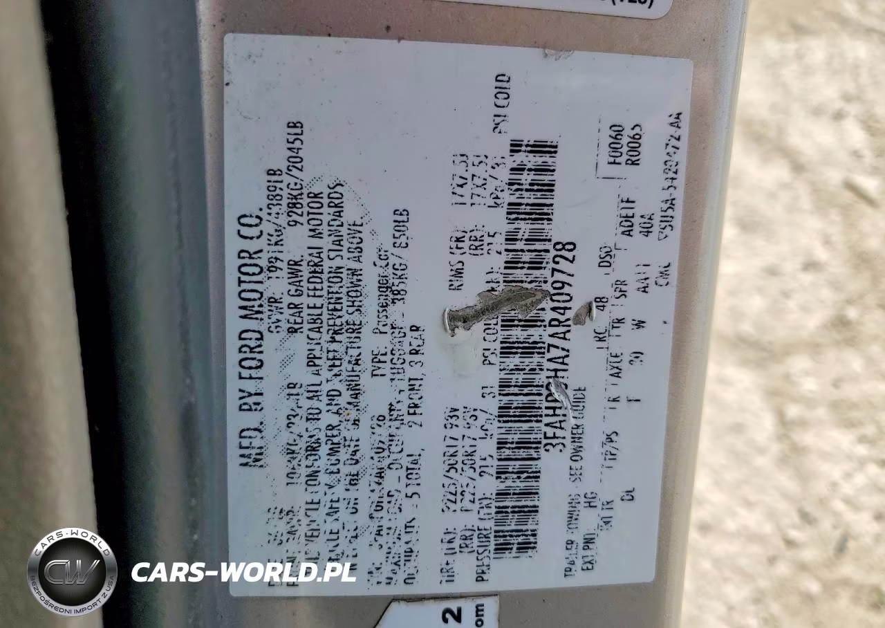 2010 Ford Fusion Se VIN:3FAHP0HA7AR409728 - 12