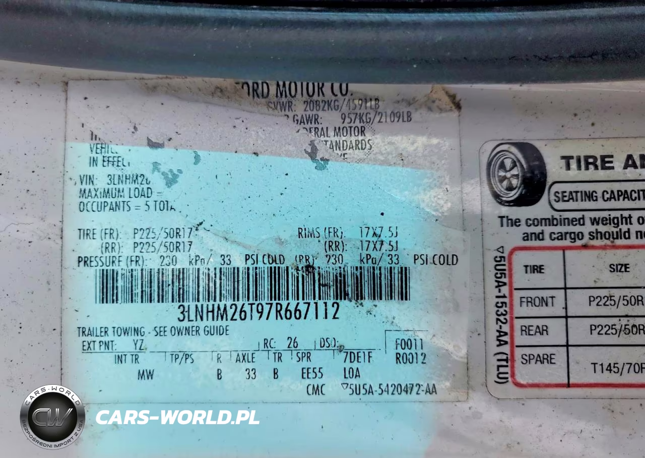 2007 Lincoln Mkz Select VIN:3LNHM26T97R667112 - 12