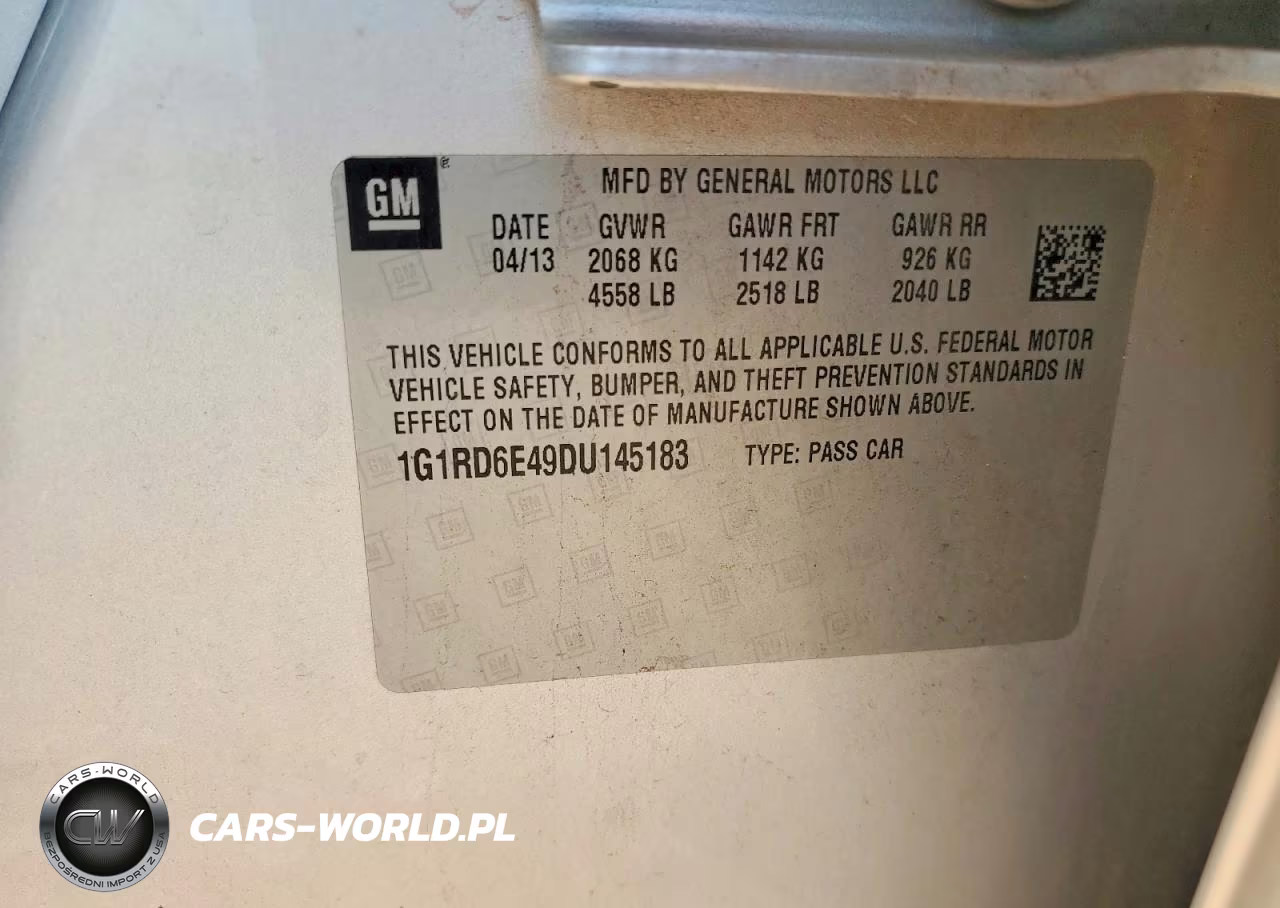 2013 Chevrolet Volt VIN:1G1RD6E49DU145183 - 12