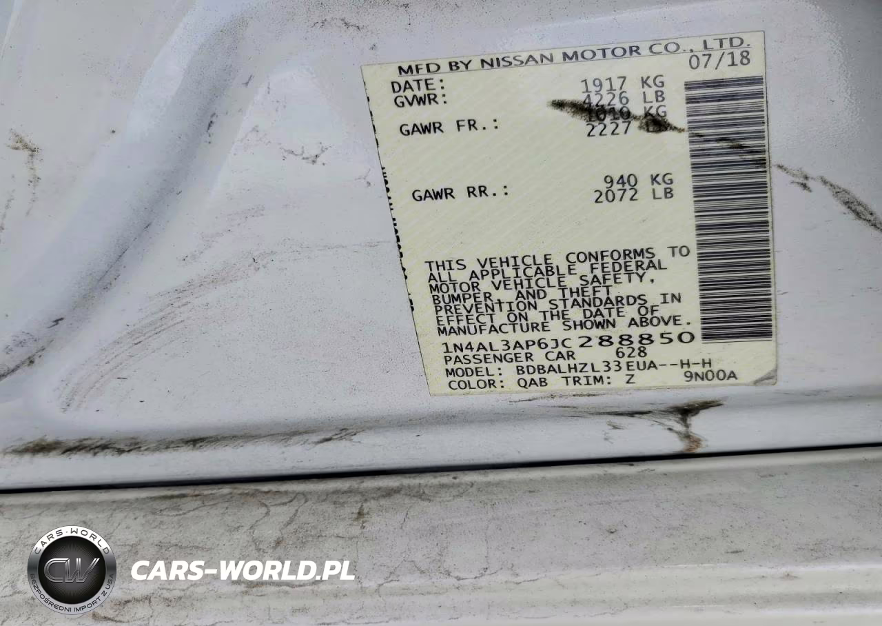 2018 Nissan Altima 2.5 Sr VIN:1N4AL3AP6JC288850 - 13