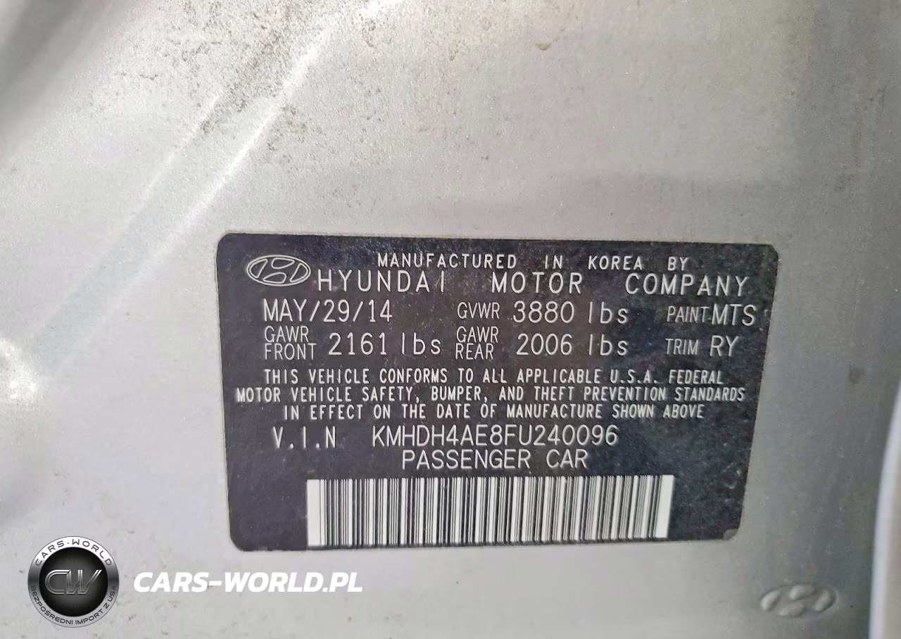 2015 Hyundai Elantra Se VIN:KMHDH4AE8FU240096 - 12