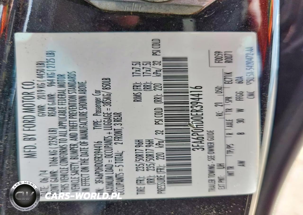2014 Ford Fusion Se VIN:3FA6P0HD0ER394416 - 12