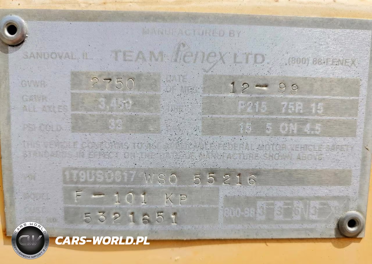 1999 Team Fenex F101Kp Power Unit VIN:1T9US0617WS055216 - 8