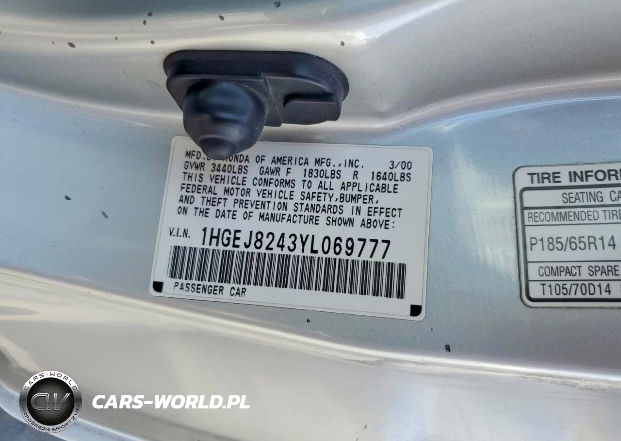 2000 Honda Civic Ex VIN:1HGEJ8243YL069777 - 12