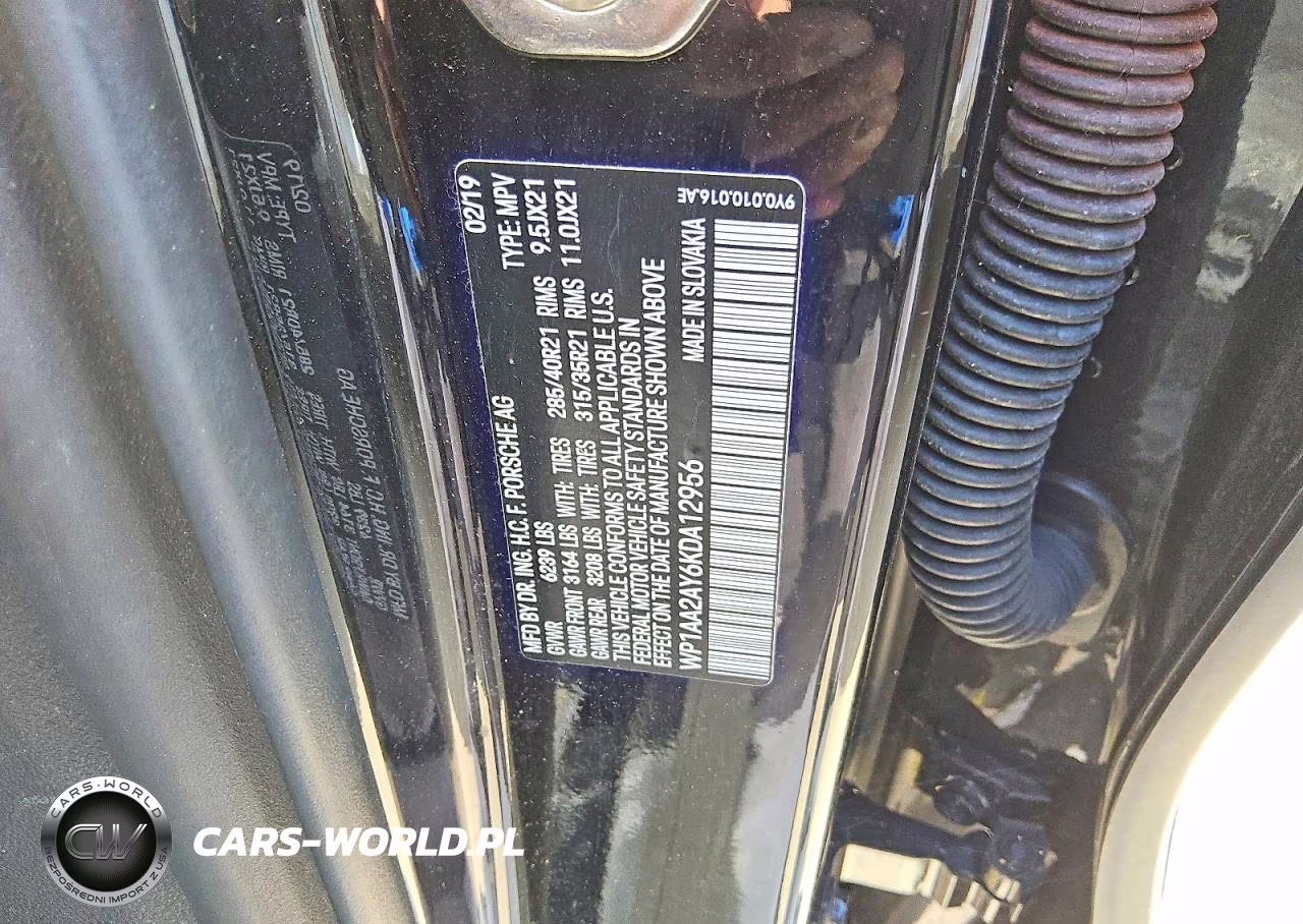 2019 Porsche Cayenne VIN:WP1AA2AY6KDA12956 - 14